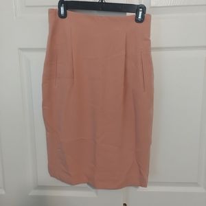Dana Buchman 100% Silk Pink Knee Length Lined Pencil Skirt